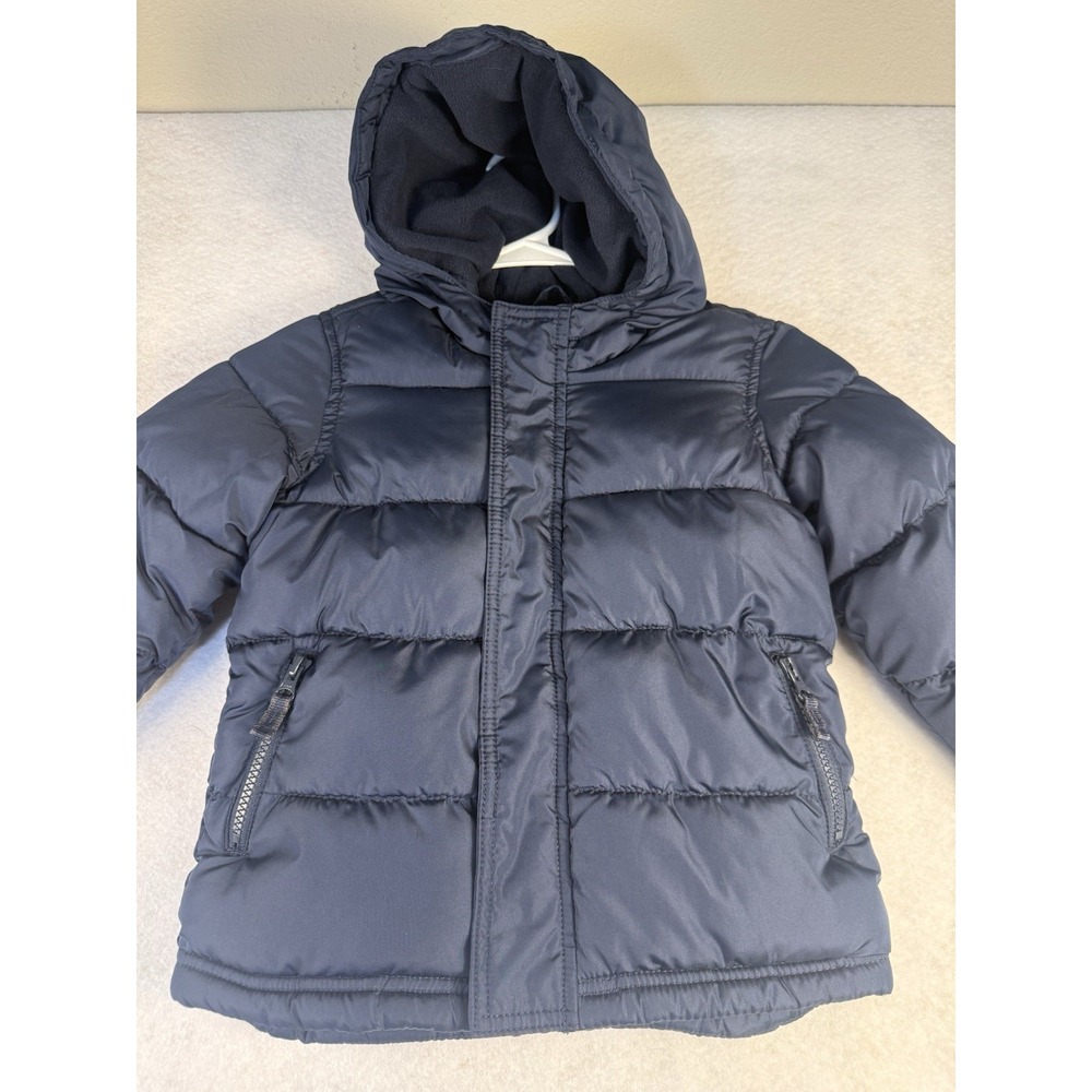 Old Navy Frost Free Puffer Jacket Toddler 4T Navy Blue Hooded Winter Coat